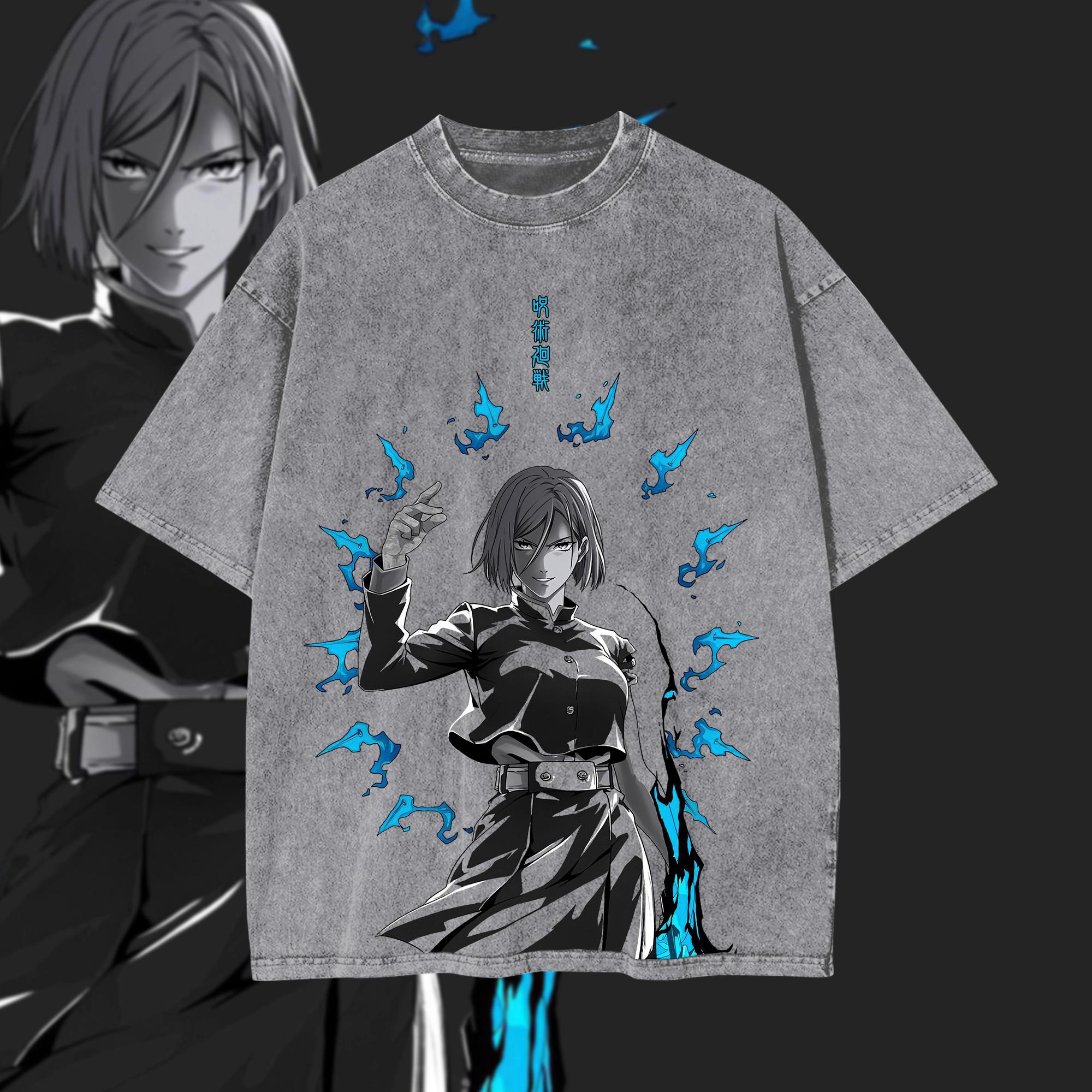 

Jujutsu Kaisen Kugisaki Nobara Manga T-shirt Hip Hop Y2k Washed Oversized T Shirt Cotton Short Sleeve Tees Men Women Clothing XXL