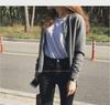 Spring 2025 High-End Women's Gray Knitted Cardigan - Versatile Short Sweater