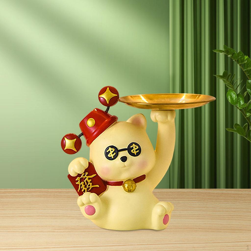Kat Beeldje Bureau Organizer Ornament Diversen Container Woondecoratie Sleutel Opbergbakje met voor