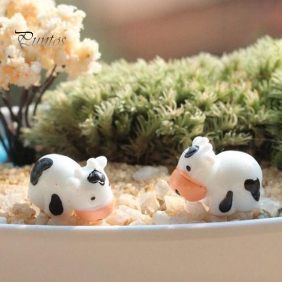 40 Stück Harz-Kuh-Miniaturfiguren, lebendiges Aussehen, Mini-Kuh-Statuen, niedliche Garten-Kuh-Ornamente, Tiere, Modell, Feengarten-Miniatur