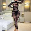 Sexy Underwear Mesh Sexy Perspective Onesie Pajamas Long-sleeved Backless Tights K032