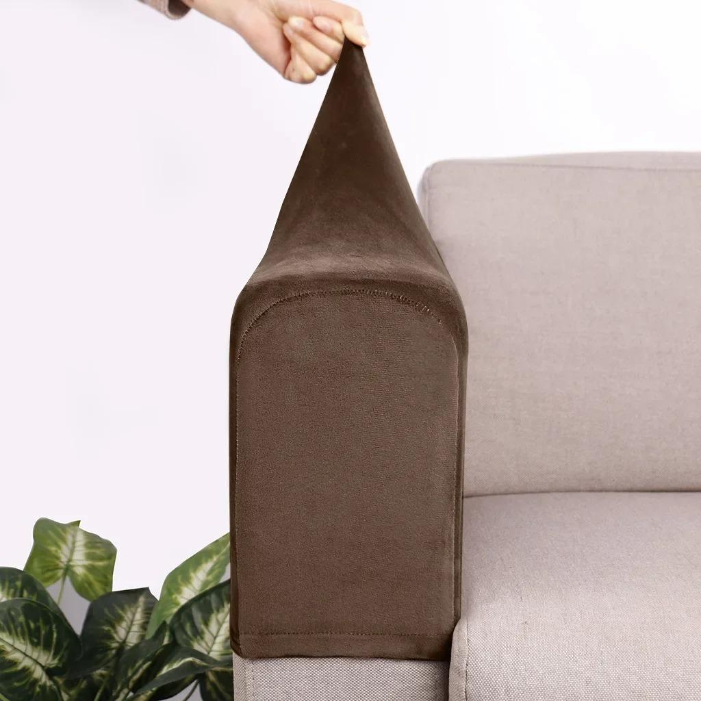 2pcs Armrest Covers Universal Covers Non-Slip Sofa Protector Soft Warm Couch Thickened Furniture for Chair Recliner