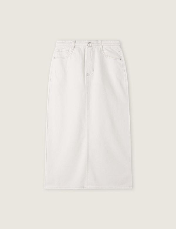 ROEM Linen Denim H-Line Long Skirt Rmwjg25G11