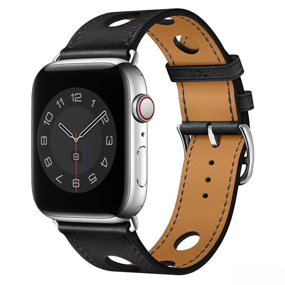 

Leather strap For Apple watch Ultra 3 49mm High quality business Wristband For iwatch Series11 46mm 10 9 8 7 6 5 4 3 SE 45mm 44mm 40mm 42mm 41mm 38mm 38mm 40mm 41mm чорний