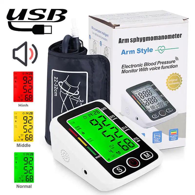Double Arm Blood Pressure Monitor with Large Screen - Sphygmomanometer for Thai, Spanish, and Vietnamese Markets