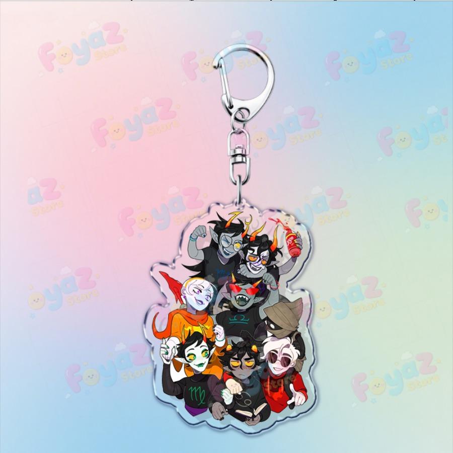 Cartoon Homestuck Keychain Accessories Bag Charms Dave Strider John Egbert Karkat Gamer Keyrings Jewelry Fans Freinds Gift