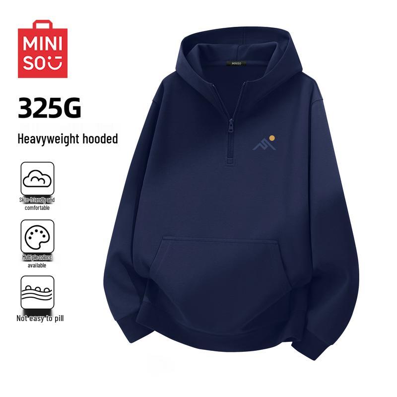 MINISO Men s Half-Zip Hooded Sweatshirt XL