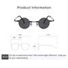 Kleine runde Sonnenbrille Damen Herren UV400 Metall Markendesigner Punk Sonnenbrille Steampunk Vintage Brille Schwarze Schattierungen