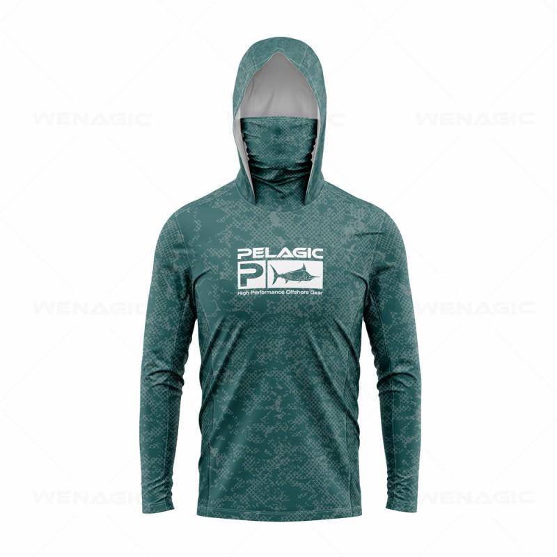 Quick-Dry Fishing Long Sleeve Hooded Shirt Men Women Breathable Mesh UV Protection Outdoor Angling Apparel