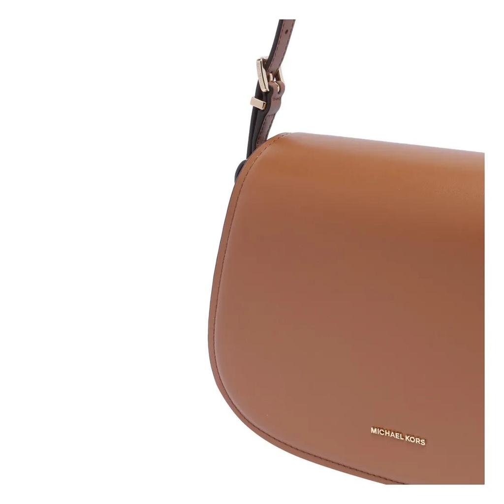 Michael Kors MK Lydia Metal Logo Adjustable Shoulder Strap Calfskin Shoulder Bag Women Shoulder Bag Brown 30R5GL0M2L-LUGGAGE