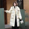 Mid-length cotton jacket women's 2025 new Korean over-the-knee padded jacket winter thickened loose jacket