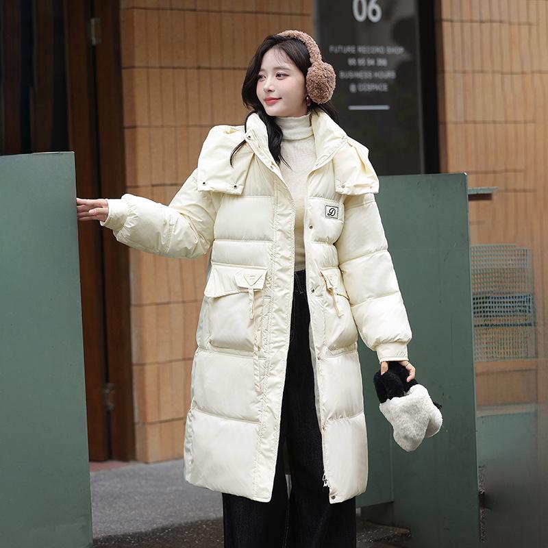 Mid-length cotton jacket women's 2025 new Korean over-the-knee padded jacket winter thickened loose jacket