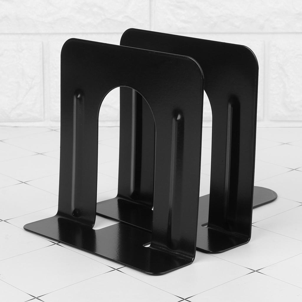 Set of 2Pcs Metal Bookends Stainless Steel Book Stopper Magazine Book Organizer Book Holder Home Office Desk Ornemants