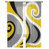 Cortinas Modernas Abstractas de Tul Amarillo Remolino para Sala de Estar Cortina Transparente para Dormitorio Persianas de Ventana Cortinas de Voile