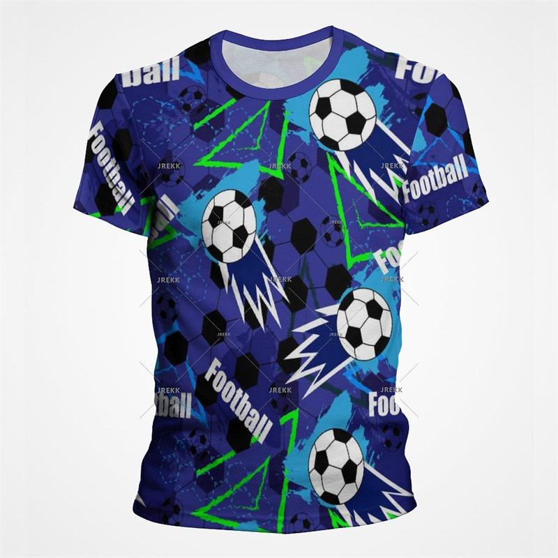 Summer Men's Football 3D Printed Crew Neck T-Shirt