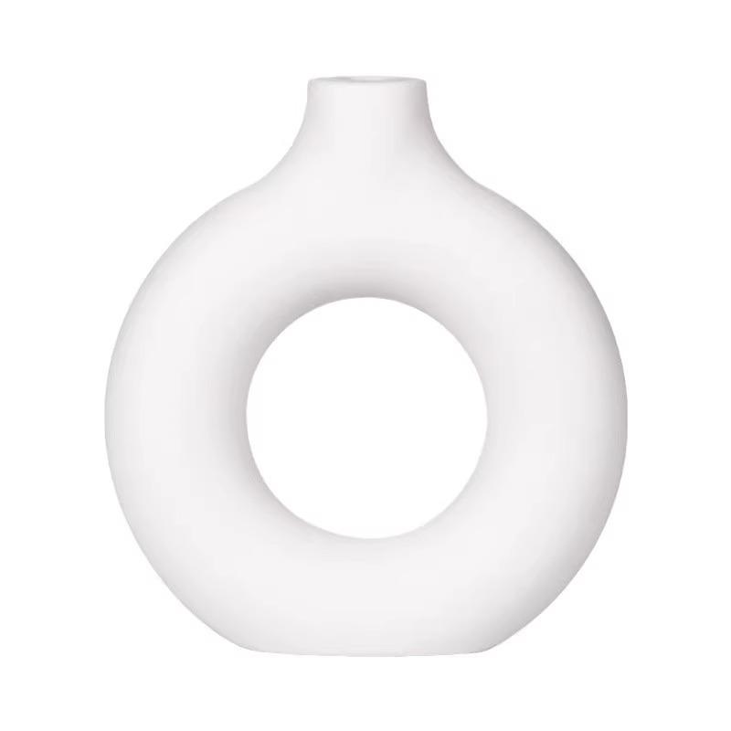 Nordic Style Donut Vase - Creative Home Decor for Living Room & Dining Table, New Customer 0.01 Free Shipping Offer