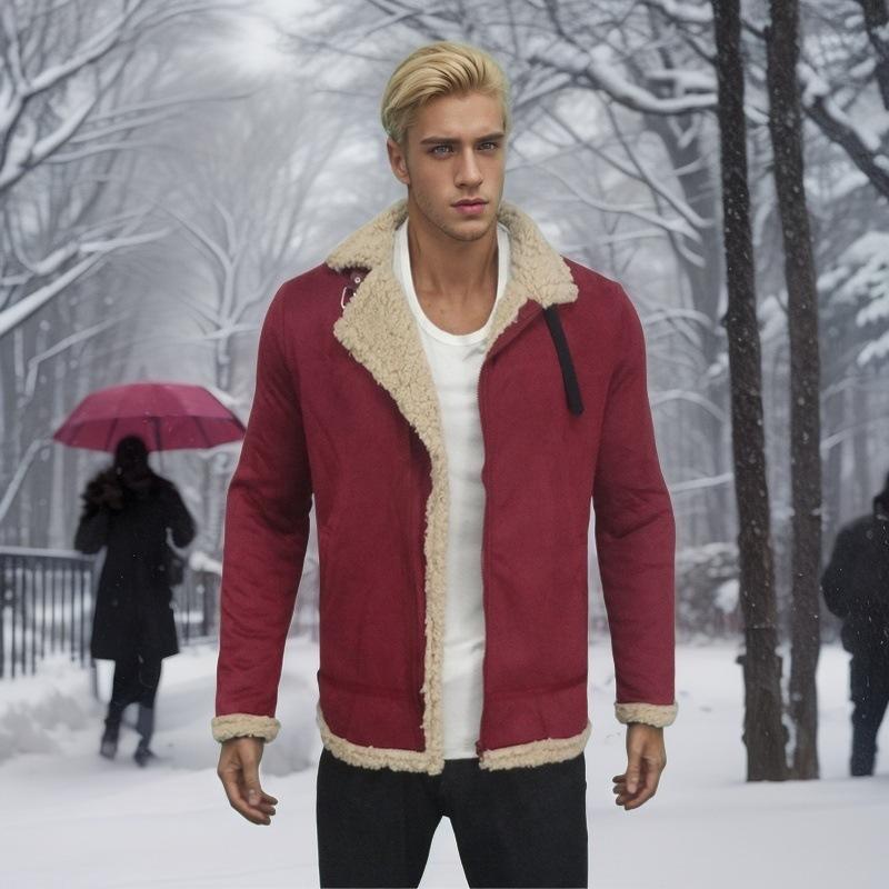 Fur Integrated Lamb Wool Men's Coat Thickened Fur Suede Jacket