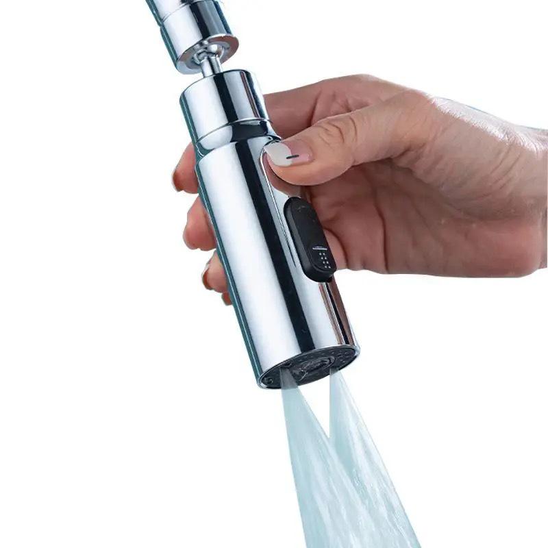Multifunctional Rotatable Kitchen Faucet Extender with Splash-Proof Bubbler