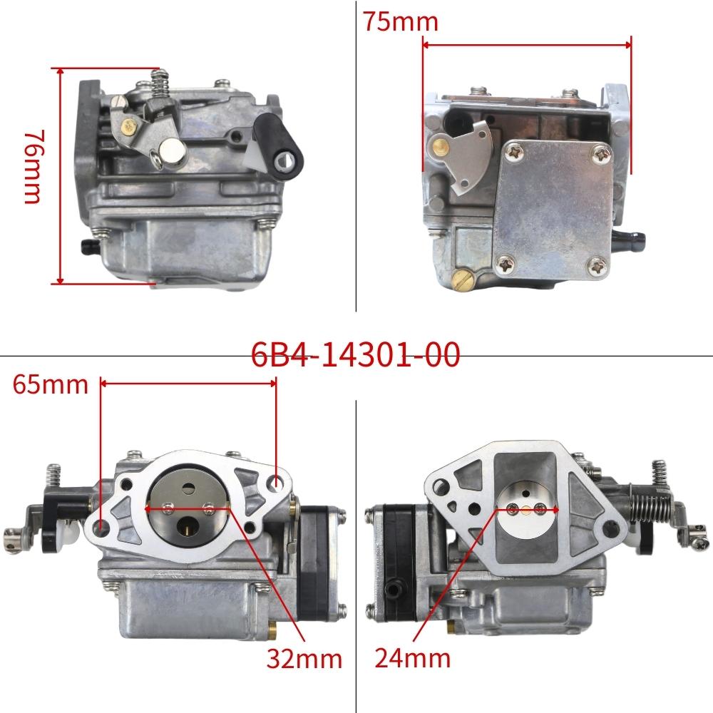 Outboard Carburetor P24XM-1 For Yamaha 2 Stroke 9.9HP 15HP Earrow 15HP 6B4-14301-00 Boat Motor 6B4-14301-00