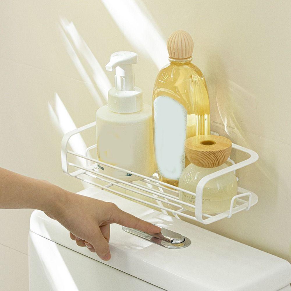 Wall Mounted Shower Drain Basket Punch Free Shampoo Storage Holder Cosmetic Rack  for Home