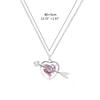 Fashion Pink Sweet Heart Zircon Necklace Women Aesthetic Clavicle Chain Necklace Valentines Day Gift Party Jewelry