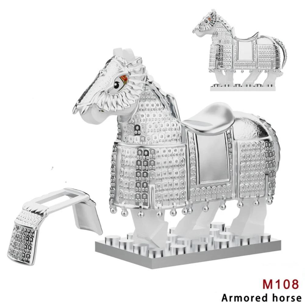 Military Building Blocks Solider Figures Mount War Horse Saddle Reins Adults Children Gifts Toys Animal Accessories Equipments