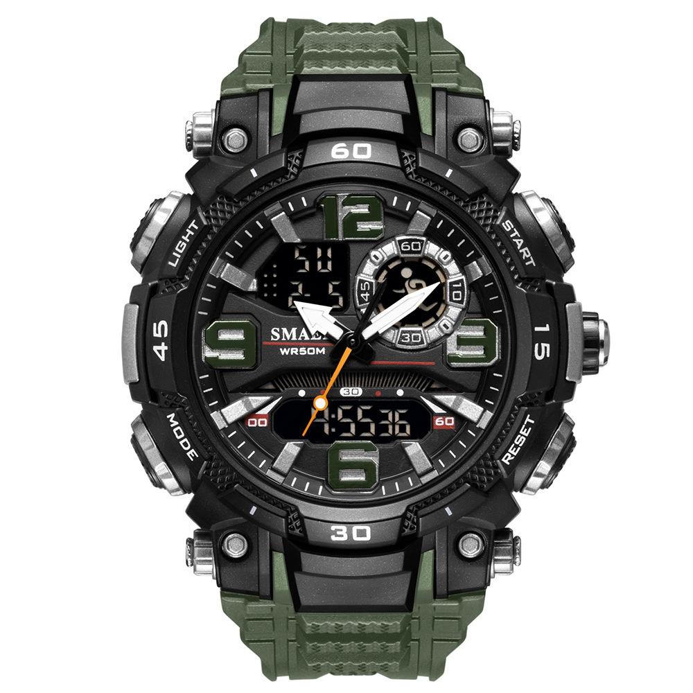 

SMAEL электронные часы с двойным дисплеем, водонепроницаемые спортивные часы для подростков и студентов, светящийся в темноте будильник