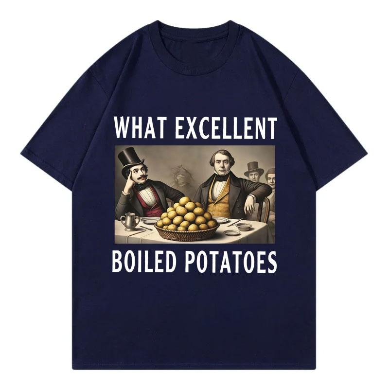 Boiled Potatoes Funny Meme Tshirt Mens Womens Fashion Vintage Short Sleeve Tshirts High Quality Cotton Oversized T Shirts