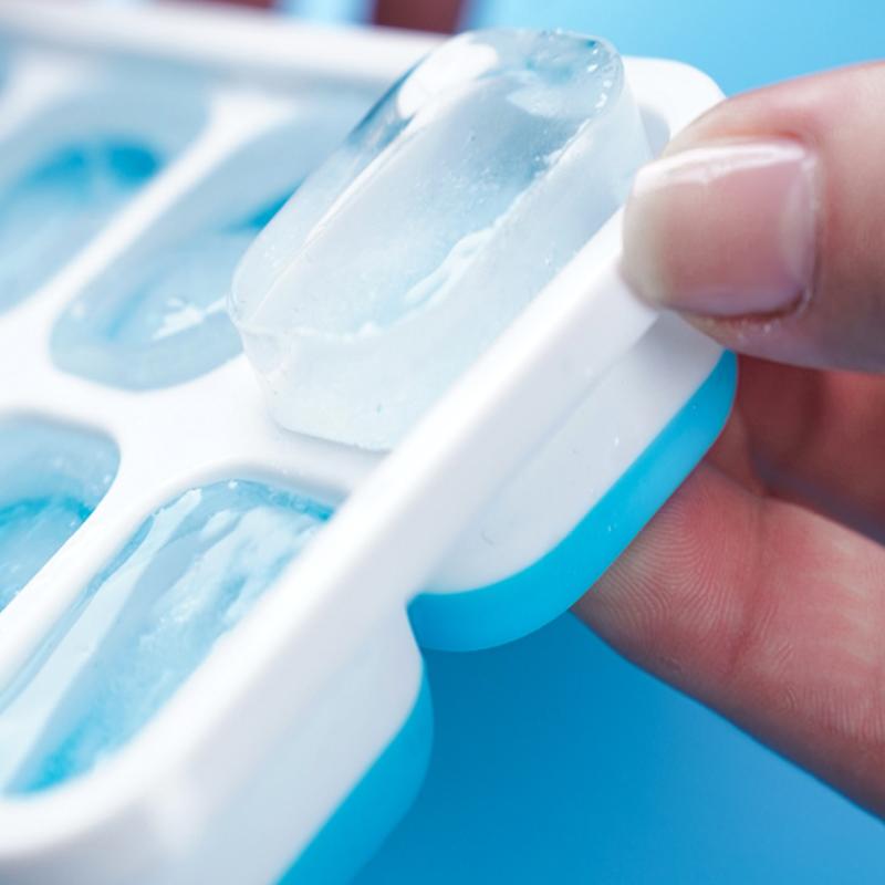 Ice Cube Tray Mold With Lid Silicone Square 14 Cube Easy Release Ice Cube Molds Summer Kitchen Bar Diy Iced Cocktail Freeze Tool