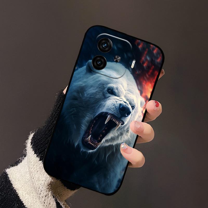 Für Vivo IQOO Z9 Turbo Rückabdeckung Mode Schwarz Weiches TPU Silikon Handyhülle Für IQOO Z9 Turbo 5G Handy Schutzhülle Fundas