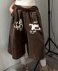 FUZZY SCAN Front Other Of Bermuda Pants Brown