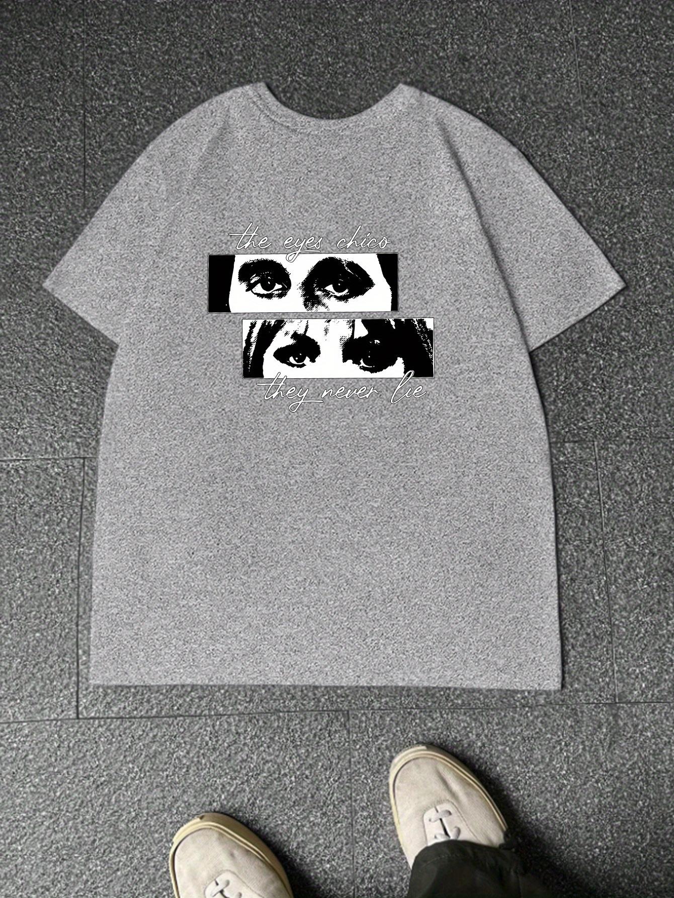 Men s Casual Graphic T-Shirt with Eye-Catching They Never Lie Letter Print - 100% Polyester Lightweight 180gsm S