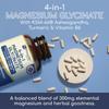 4-in-1 Magnesiumglycinat mit KSM-66 Ashwagandha, Kurkuma und Vitamin B6