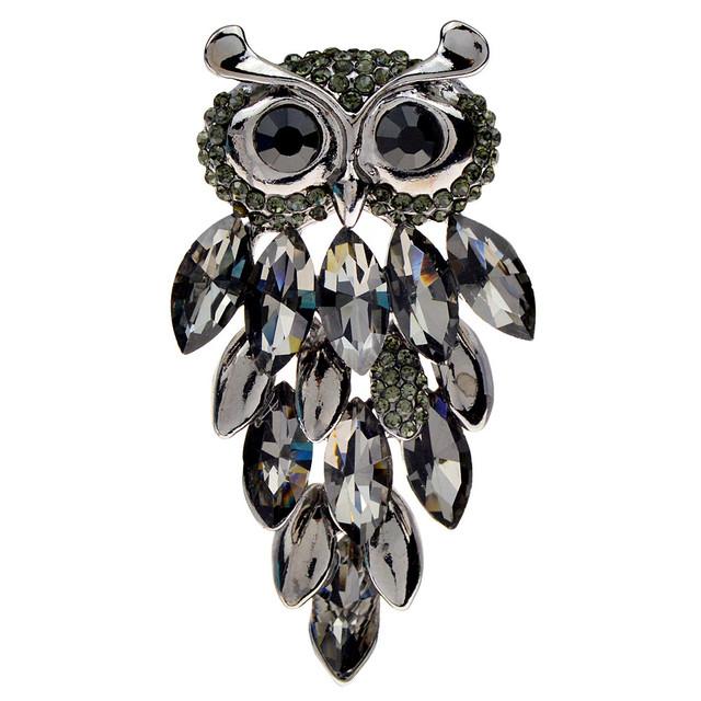 Rhinestone Owl Brooches For Women Fashion Animal Pin 2 Colors Available Coat Sweater Jewelry High Quality New