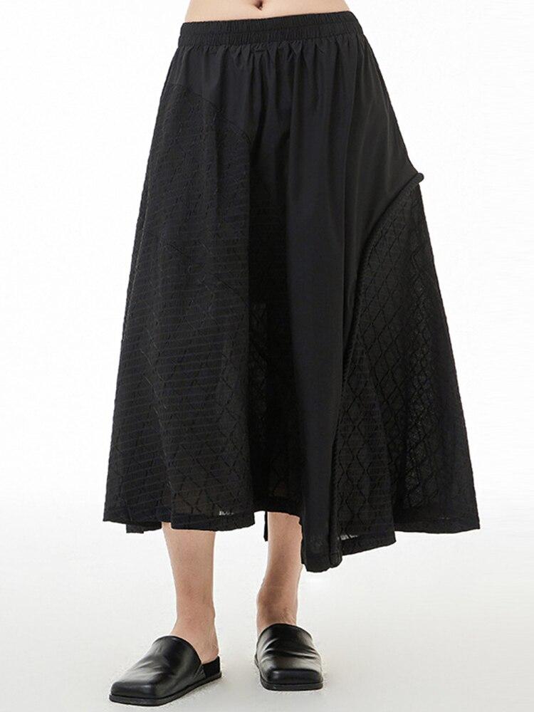 XITAO Asymmetrical Black Casual Skirt Women WMD6456