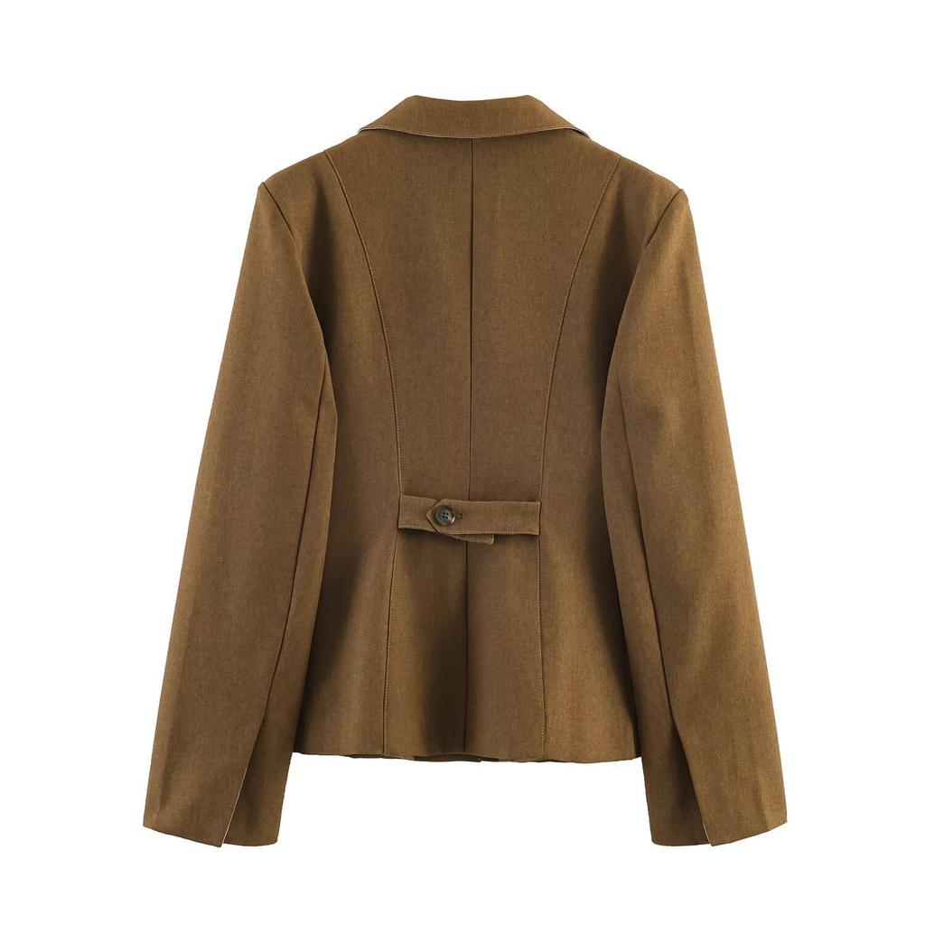 2026 Spring New European and American Cross-border Women's Clothing Street Fashion Fashion Blended Blazer W021 83017