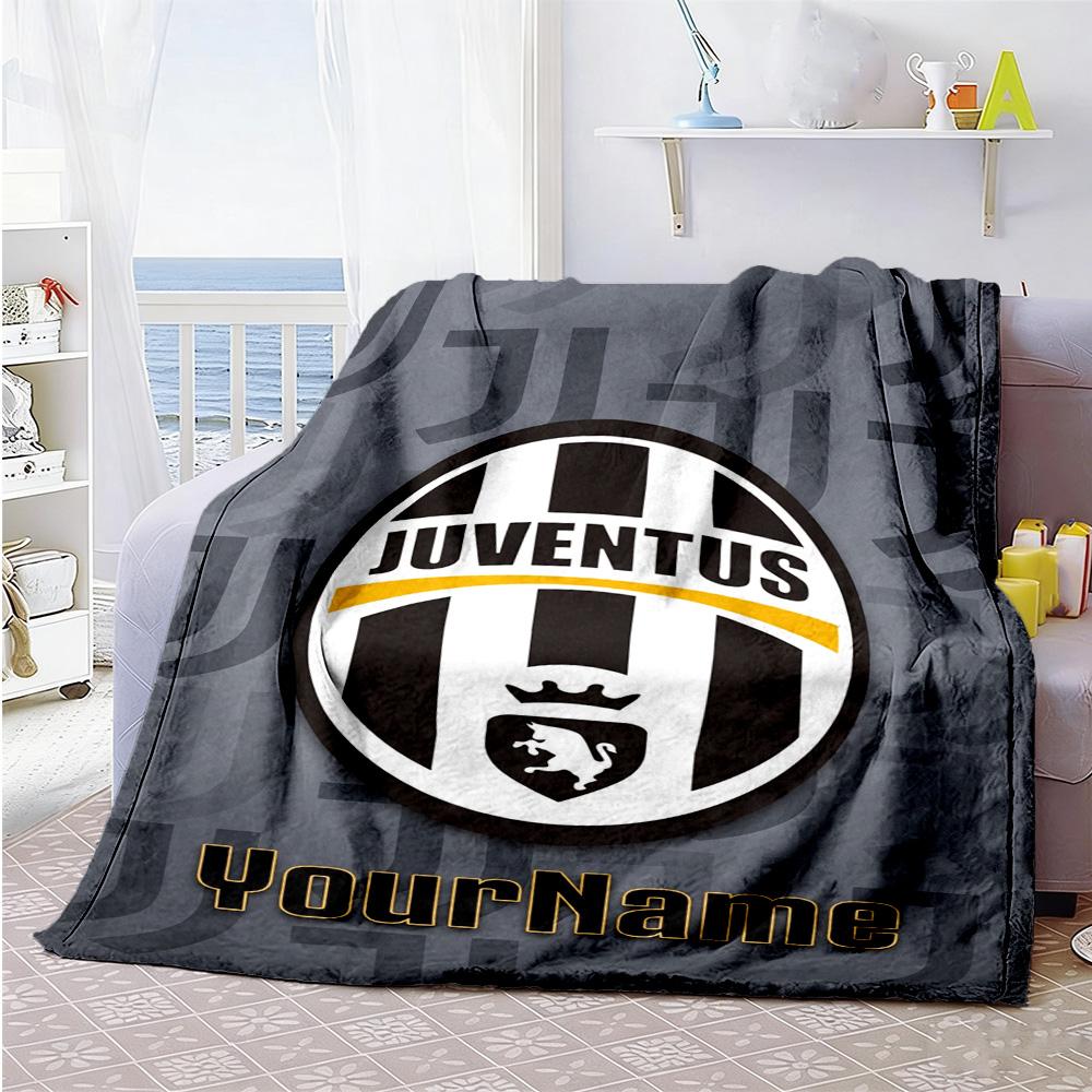Juventus Customize Your Name Blanket Multi-purpose Personalized Blanket Soft Warm Cozy Versatile for Office Chair Living Room Nap Livingroom