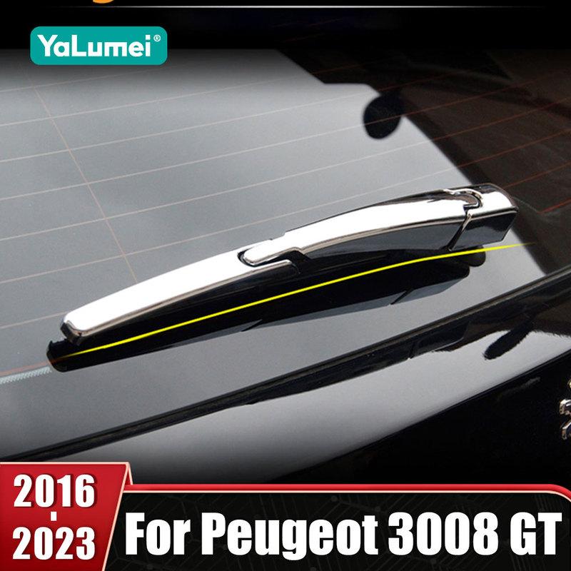 Rear Wiper Window Wiper Cover Trim Stickers For Peugeot 3008 GT MK2 2016 2017 2018      ABS Car Accessories