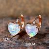 Hot Sale Popular Peach Heart White Opal Ear Buckle European and American Simple Design Advanced Ins Niche