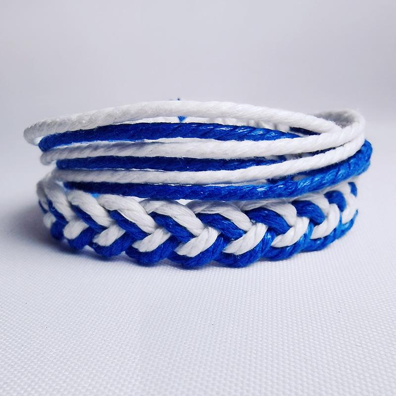 C600 Korean Style Multi-layer Cotton Linen Hand-woven Bracelet