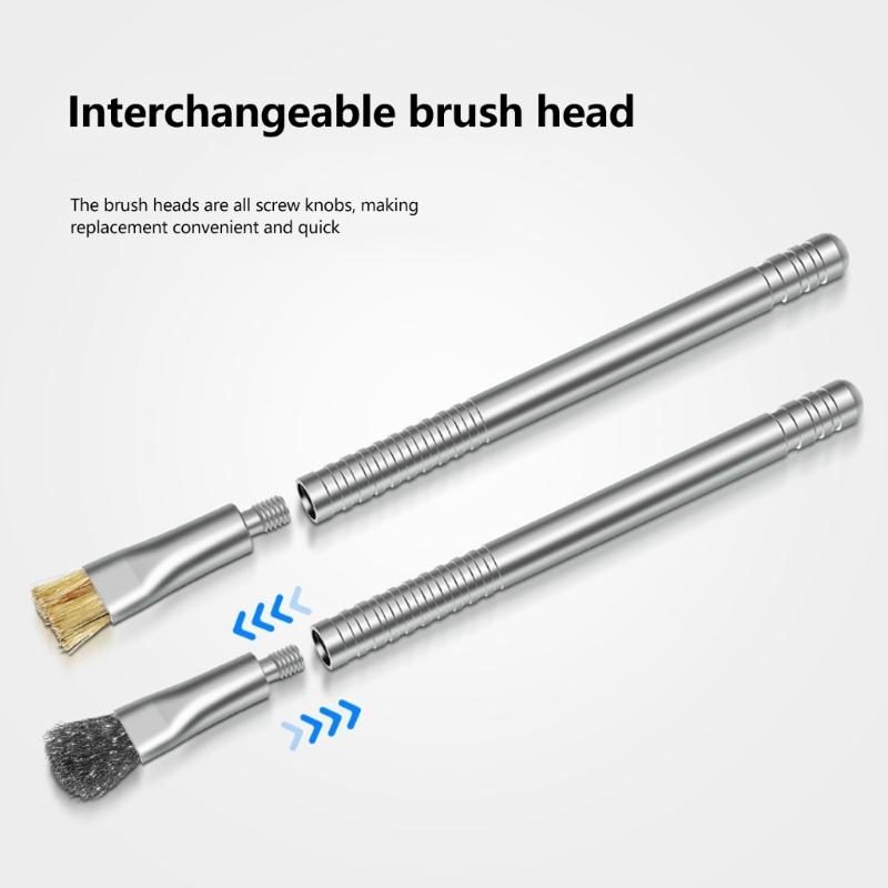 Double Purpose Mobile Phone Repair Brush 2-in-1 Solder Pad Cleaning Tool Upgrades for Effective Electronics Maintenance