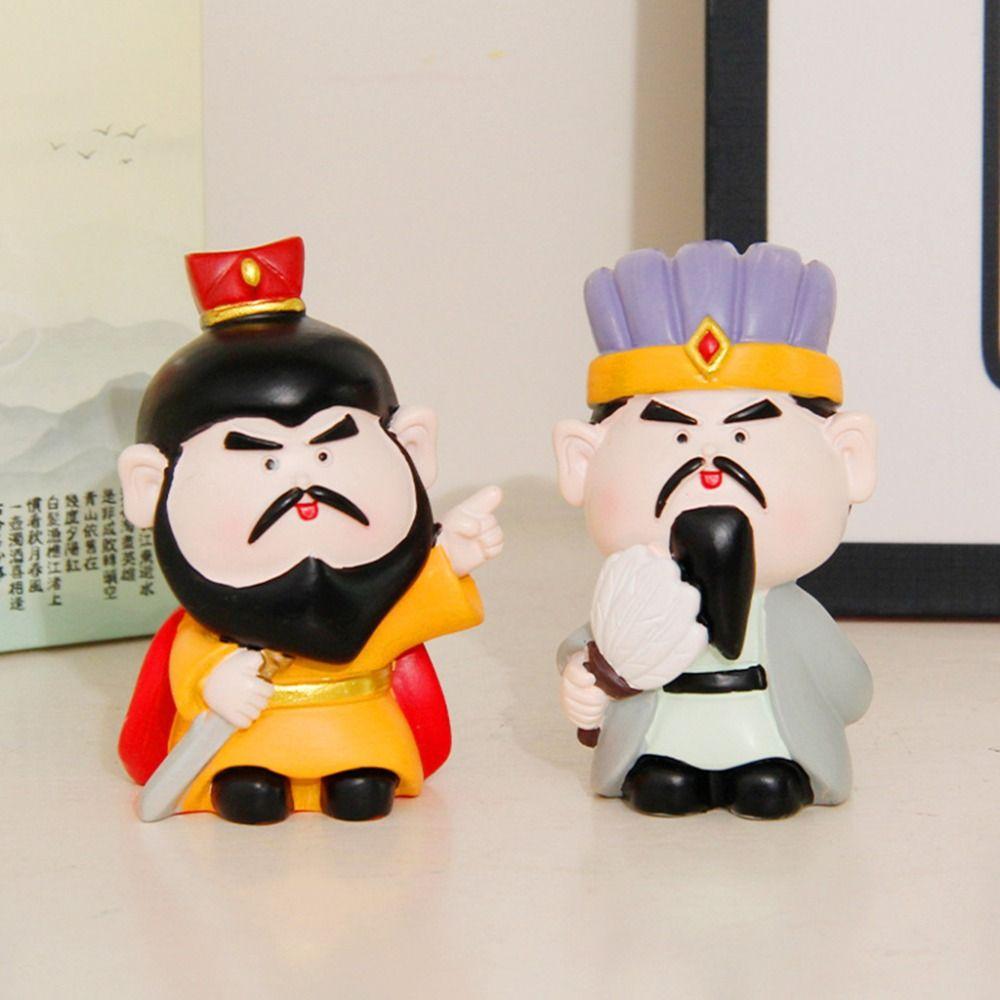Mini Three Kingdoms Desktop Figurine Kawaii Car Ornament Anime Sculpture  Desk