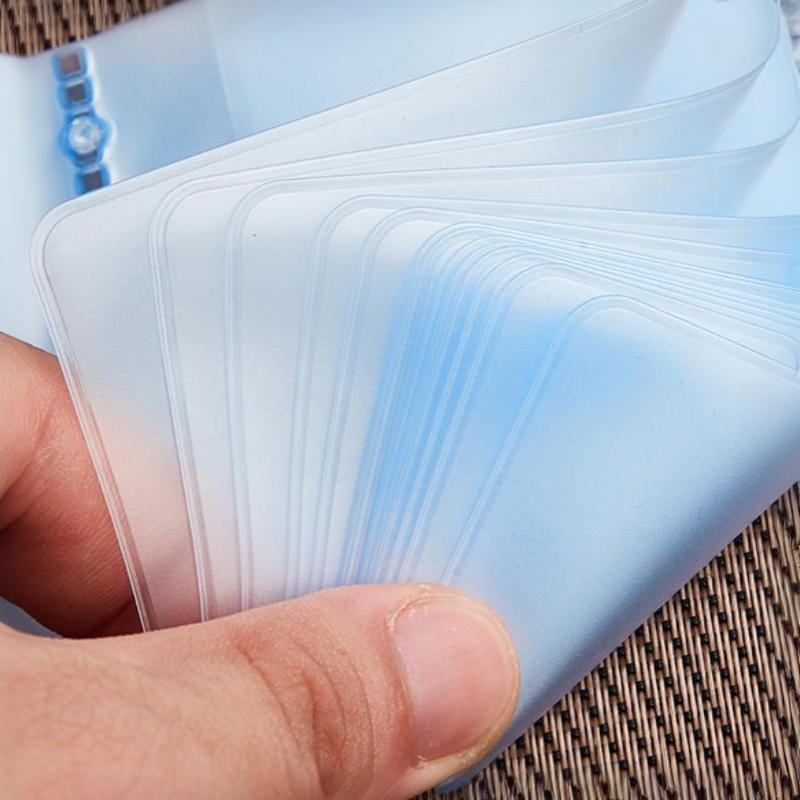 6/10/12 Sheets Cute Semi Transparent Pvc Folded Credit Card Holder Inner Pages Office Supplies