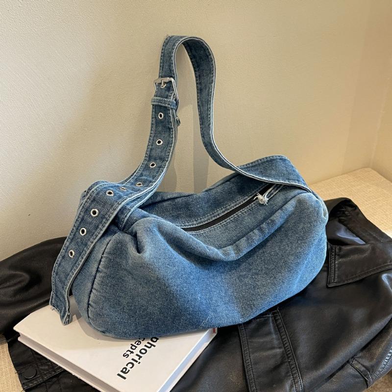 Simple Versatile Large-capacity Tote Bag Women's Bag New Denim Shoulder Slanting Cross Bag