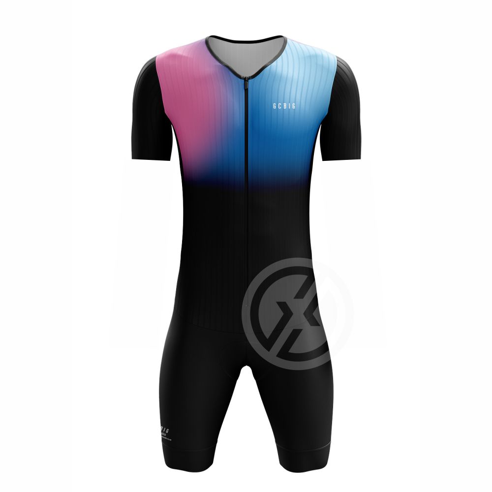 Summer Men's Triathlon Suit Cycling Short Sleeve Skinsuit Ropa Conjunto Ciclismo Road Bike Tights Jumpsuit Bicycle Clothing