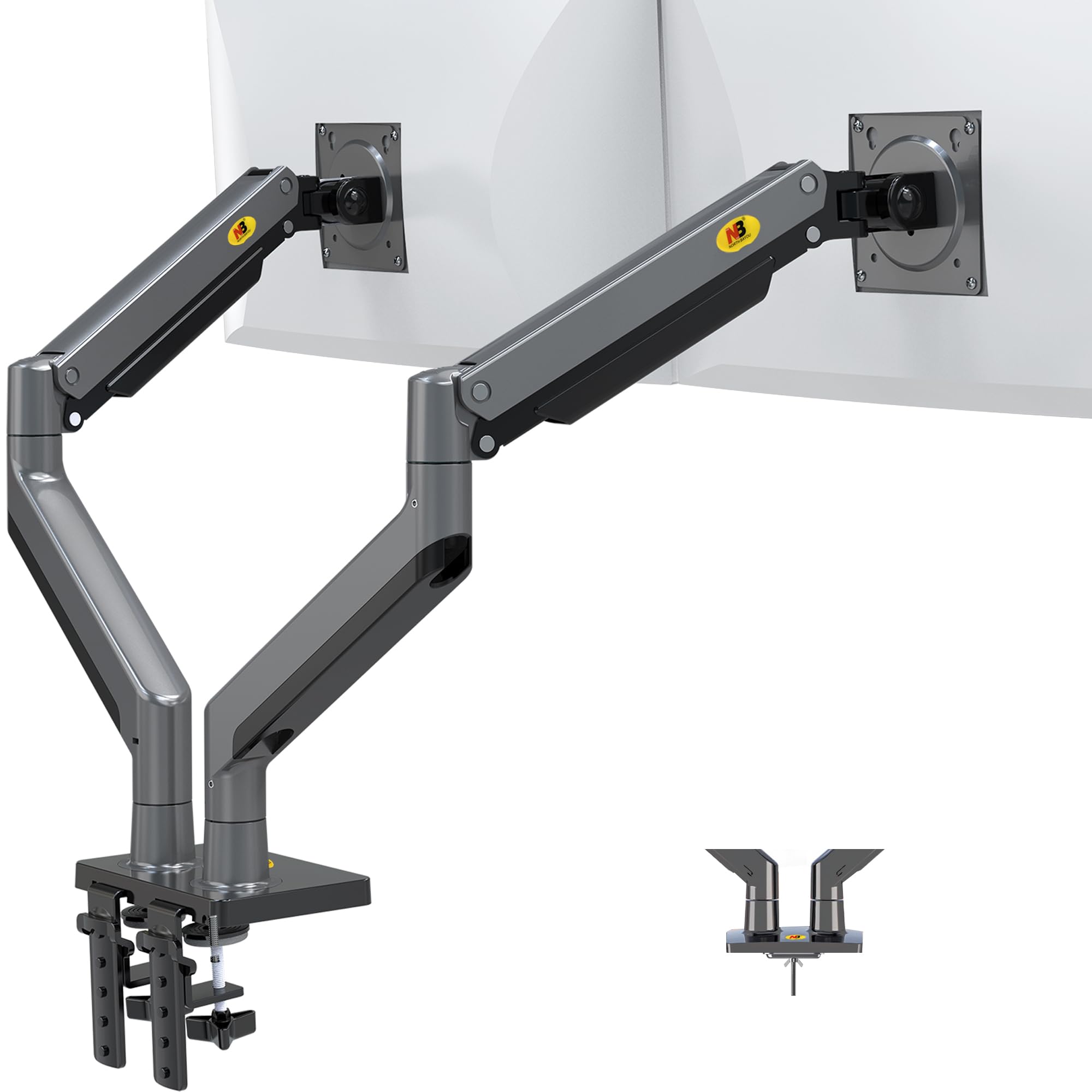 

NB North Bayou Dual Monitor Arm Compatible with up to 32 inches Load Capacity Display Arm 2 Screens G35 2-15kg VESA100100mm/7575mm