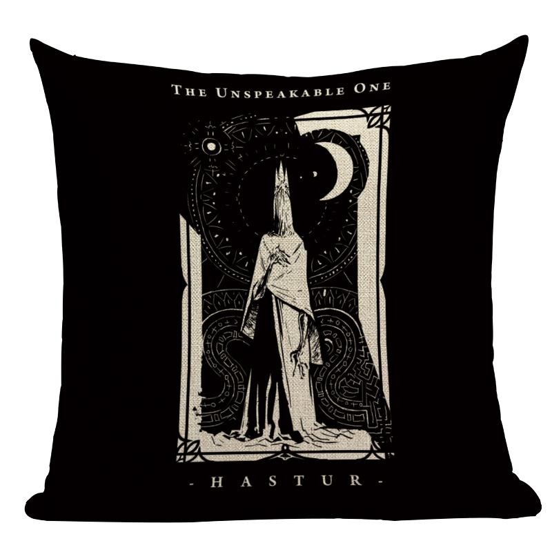 Black Tarot Throw Pillow Cover Mexico Skull Decorative Pillow Covers Horror Ghost Pillow Cases Home Decor Cover for Pillow Cojin