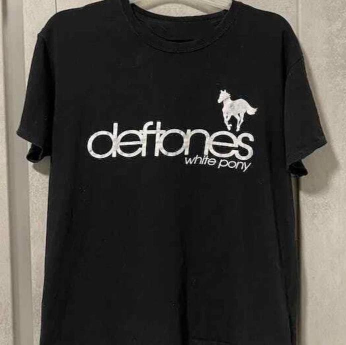 Футболка Deftones Band White Pony Ретро Черная Унисекс Мужская Женская S-5XL M