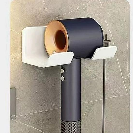Punch-Free Wall-Mounted Hair Dryer Holder - Bathroom Storage Rack