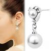 Boucles d'oreilles pendantes élégantes pour femmes, perles d'imitation brillantes, incrustées de strass